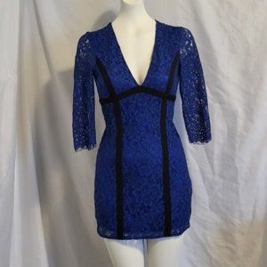 BeBe, Size 4, Cobalt Blue, Lace Mini Dress